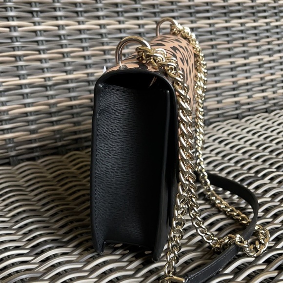 Kate Spade NY remi graphic leopard print pattern flap chain crossbody - Picture 6 of 16